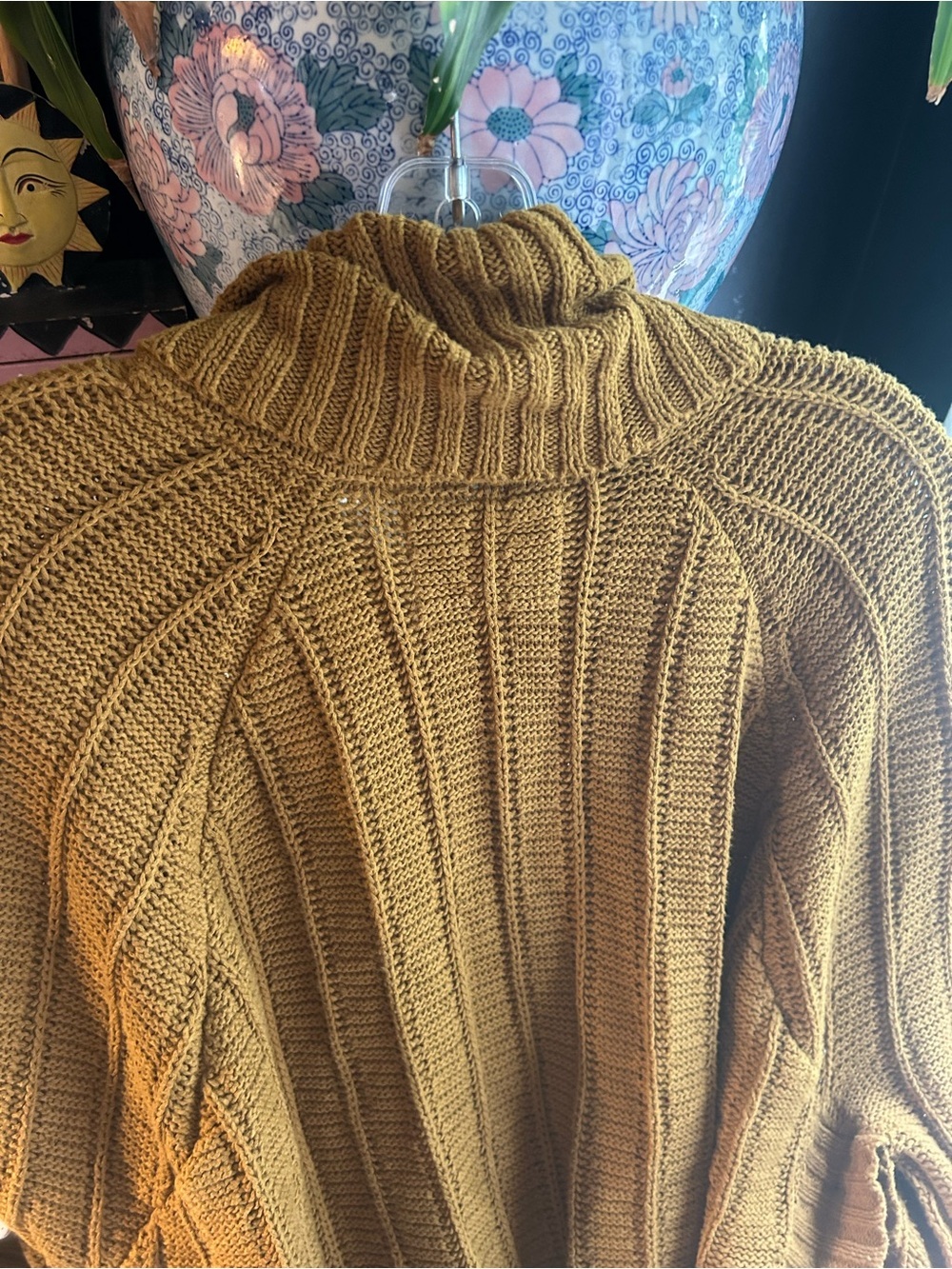 Angel of the North Chunky Knit Turtleneck Sweater Brown Oversized Women L - Picture 11 of 15